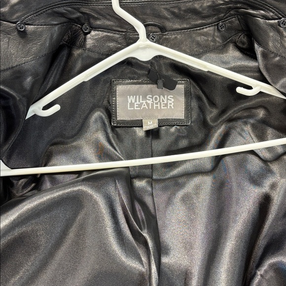 Wilsons genuine Leather Jacket  Black Zip up collard  Soft Lux Feel coat M - Picture 10 of 11